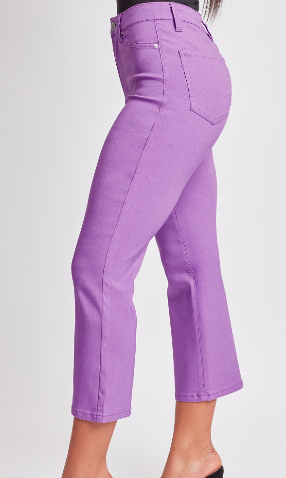 Cropped Kick Flare Pant - Purple