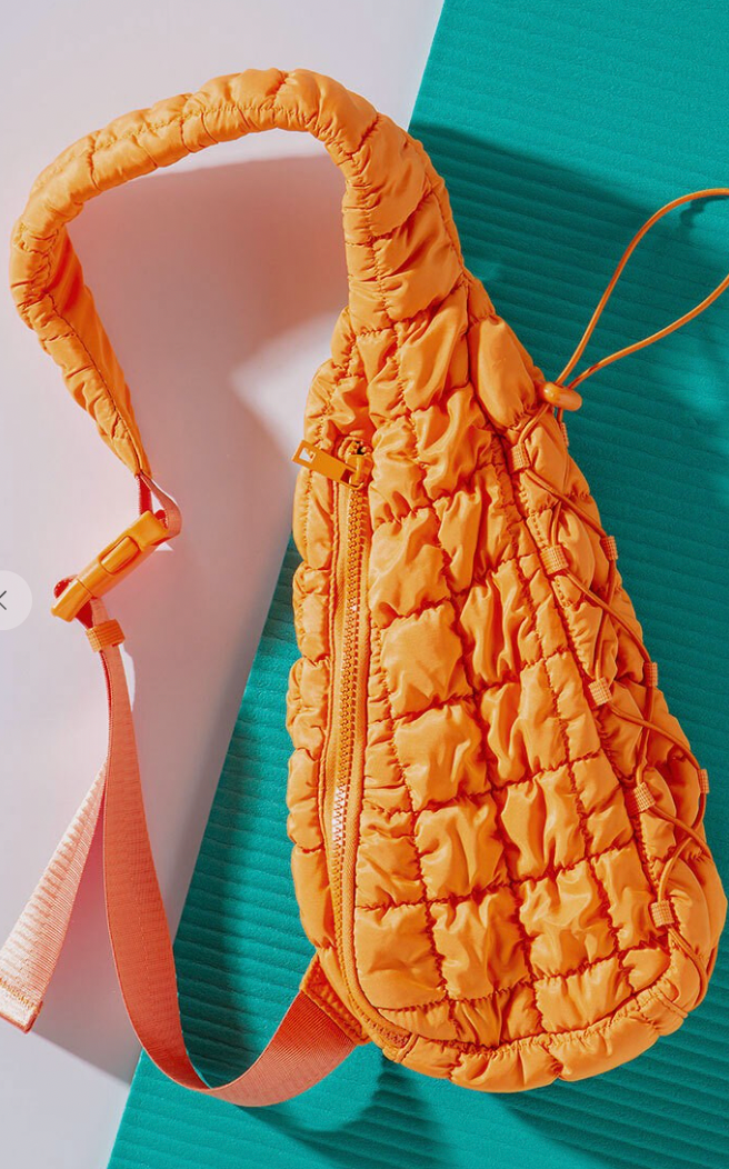 Quilted Sling Bag - Pink & Orange