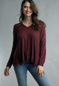 Love Me Fringe Tunic - Bordeaux