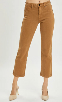 Risen Crop Straight Jean - Cappuccino