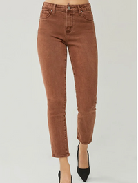 Risen Crop Skinny Jeans - Espresso