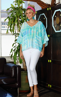 Turquoise Tie Dye Top