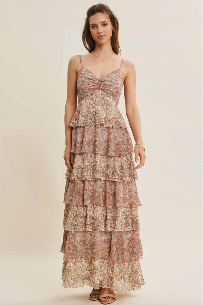 Romantic Cascade Maxi Dress