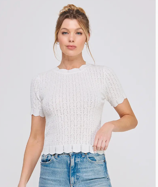 Pointelle Top - Off-White
