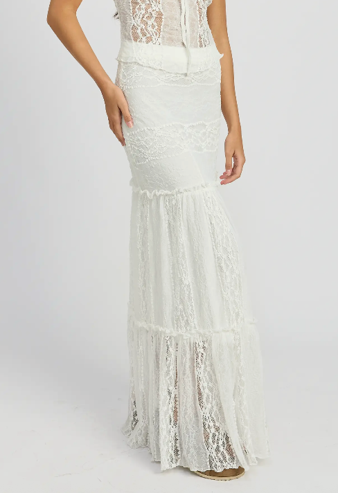 Tiered Maxi Skirt - Ivory