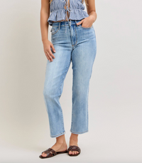 Judy Blue High Waist Ankle Straight - Light Wash