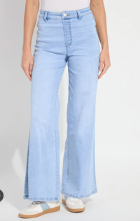 Lysee Iris Wide Leg Denim - Bleached Blue