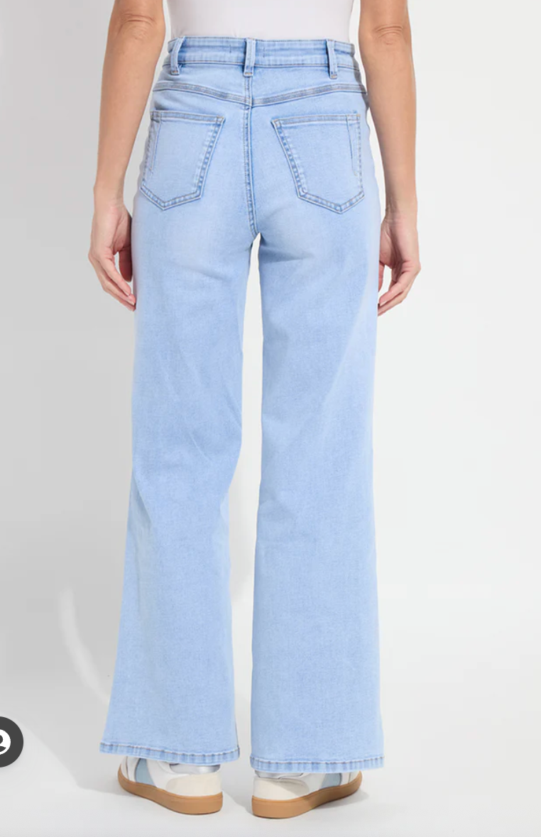 Lysee Iris Wide Leg Denim - Bleached Blue