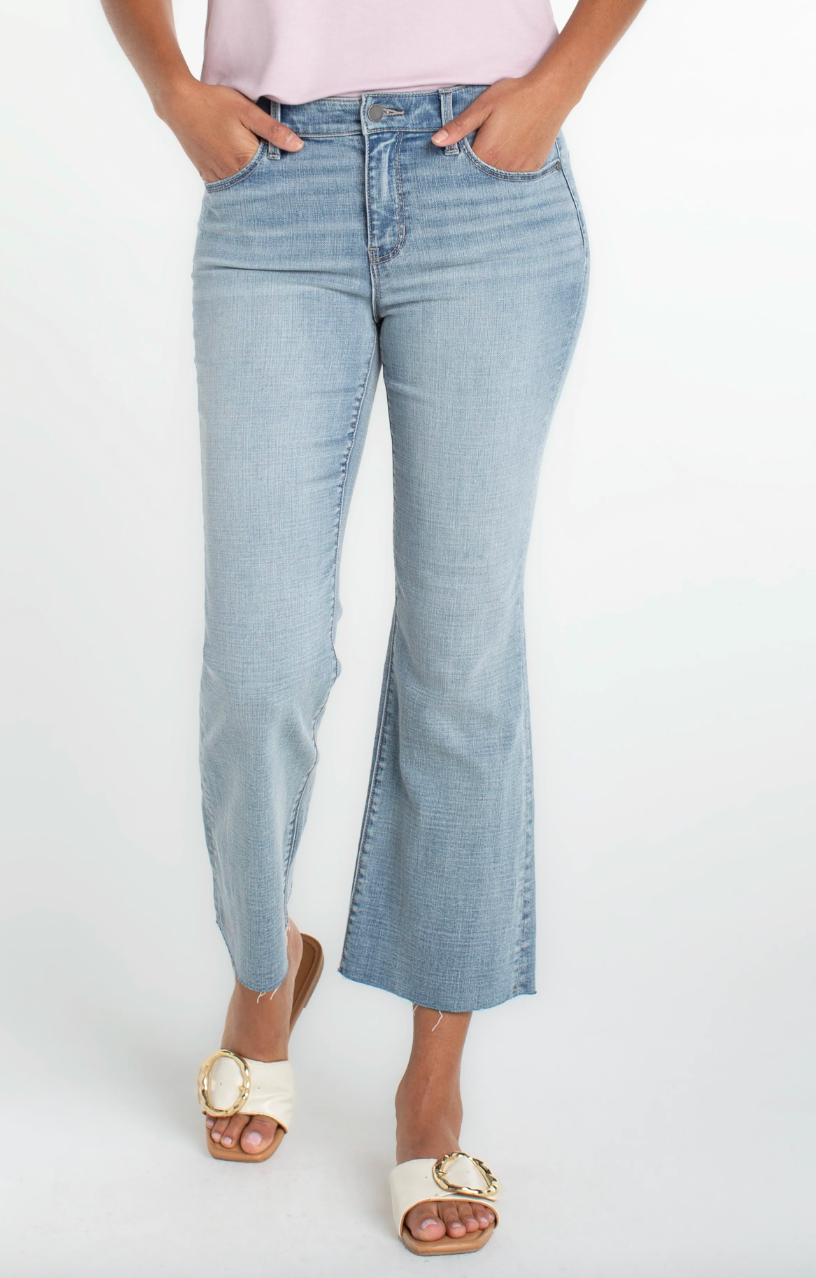 LIVERPOOL Hannah Crop Flare With Crop Hem - Temescal