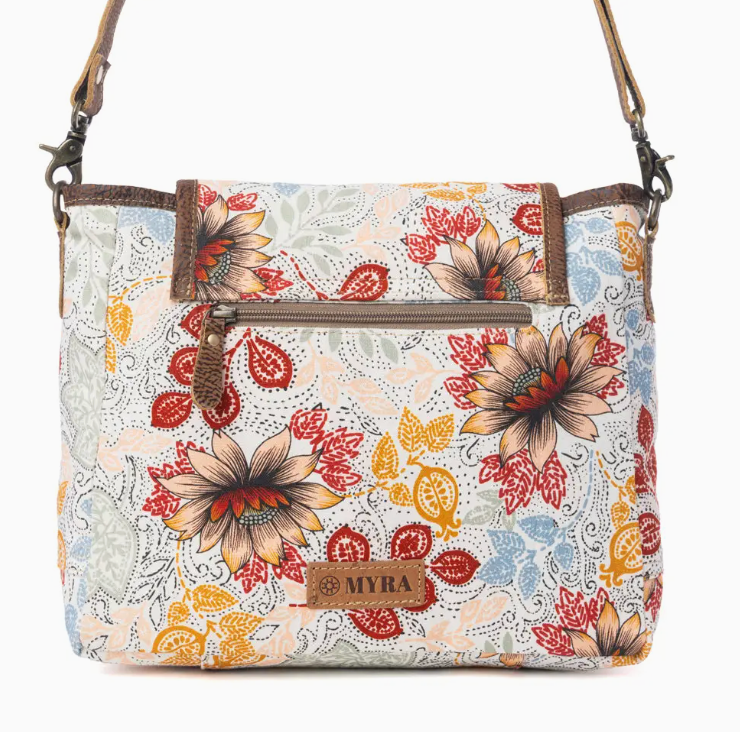 Myra Oakline Cotton & Leather Shoulder Bag - Powder Brown