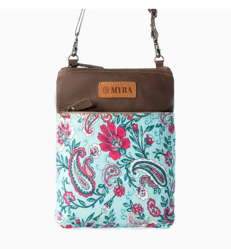 Myra Paisley Floral Crossbody Bag - Turquoise