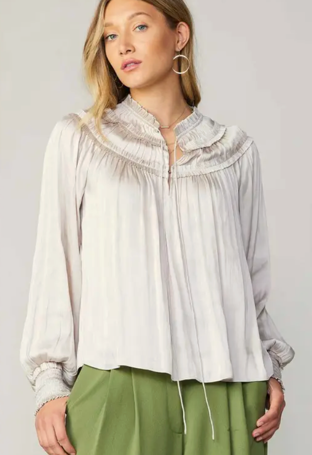 Ecru Ruffle Blouse