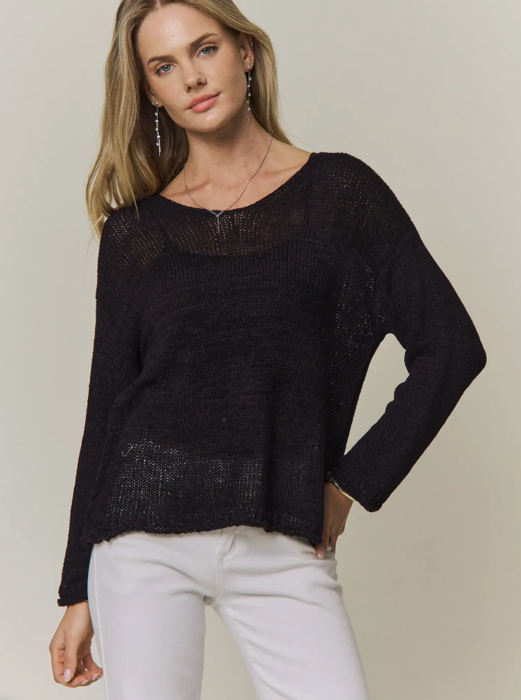 Lightweight Sweater Top - Black