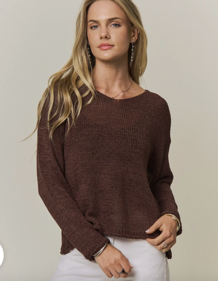 Lightweight Sweater Top - Brown