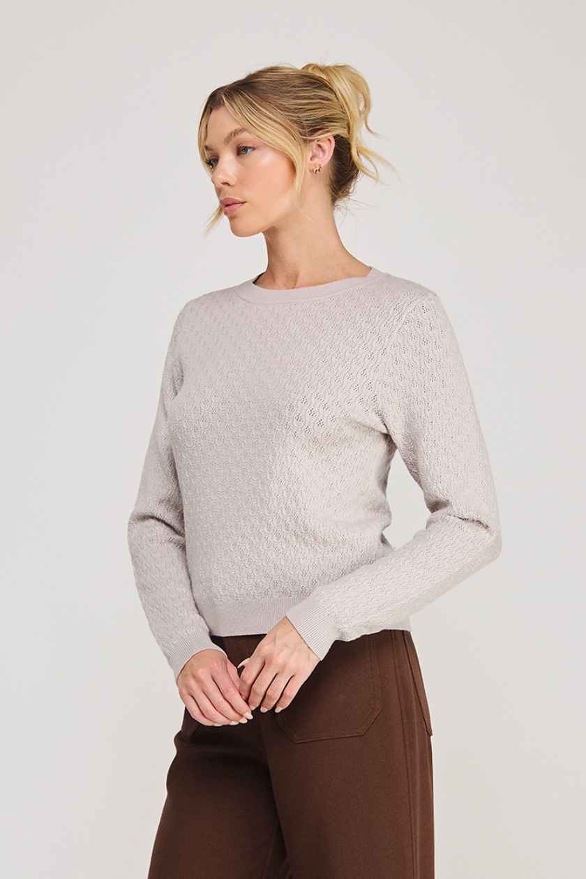 Pointelle Sweater - Gray