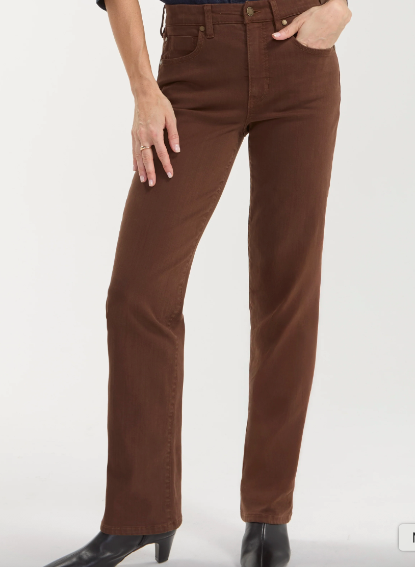 LIVERPOOL Kennedy Straight With Comfort Waist - Carob Brown