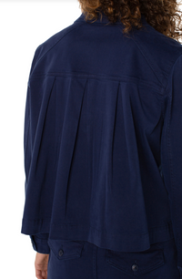 LIVERPOOL Pleat Back Crop Jacket - Lapis Ink