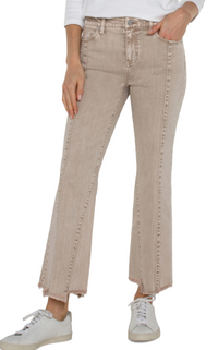 LIVERPOOL Hannah Crop Flare - Biscuit Tan Mineral