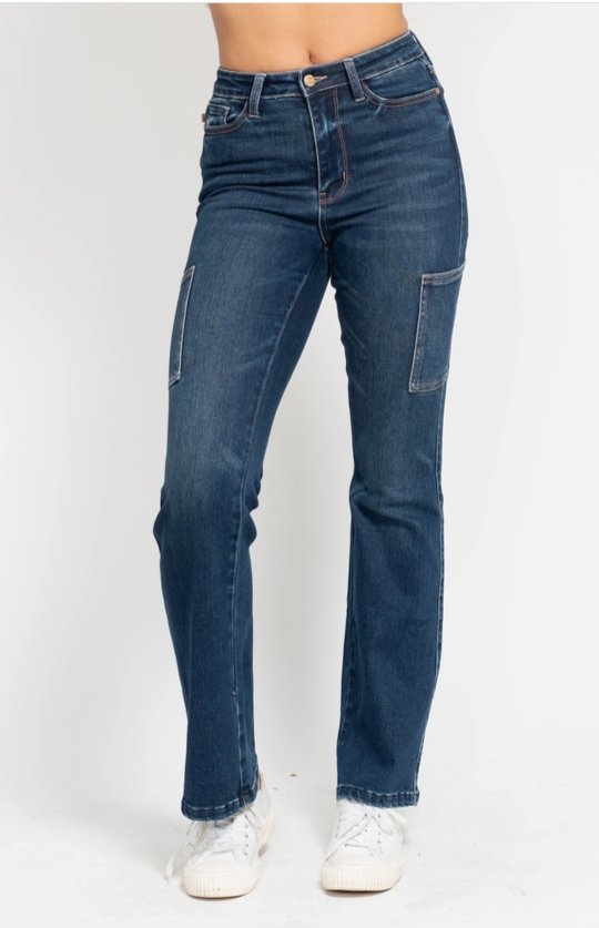 Judy Blue High Waist Cargo Bootcut Jean