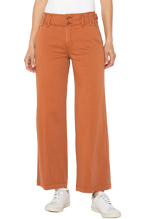 LIVERPOOL Hi-Rise Cinch Waist Wide Leg Pant - Ginger Spice