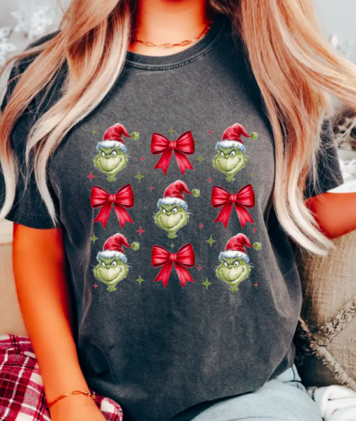 Grinch Bows Short Sleeve Tee