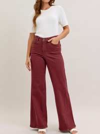 Judy Blue High Rise Retro Wide Leg - Burgundy
