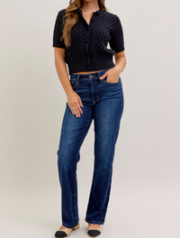 Judy Blue Mid-Rise Straight Leg Jean - Short