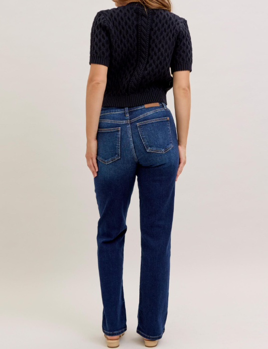 Judy Blue Mid-Rise Straight Leg Jean - Short