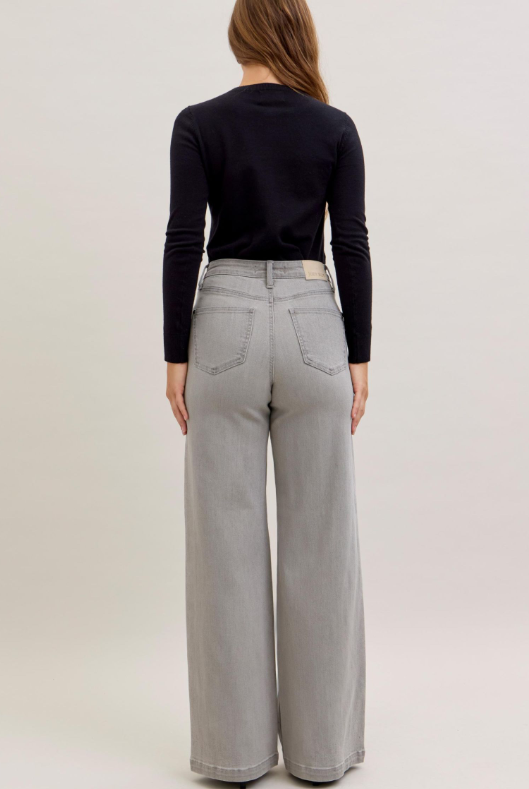 Judy Blue Gray Retro Wide Leg Jean