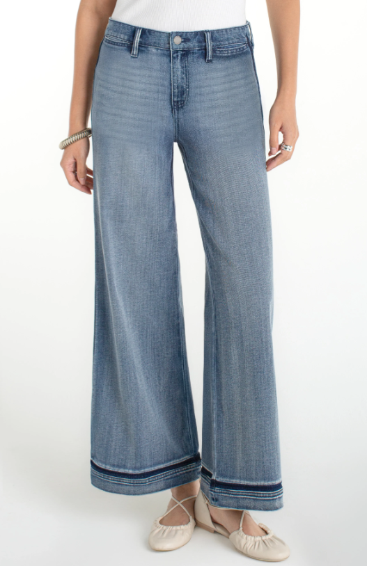 LIVERPOOL Super Stride Wide Leg With Shadow Cuff - Reflection