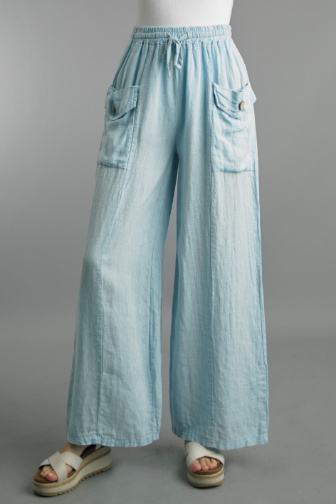 Button Pocket Pant - Blue