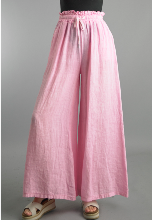 Tie Palazzo Pants - Light Pink