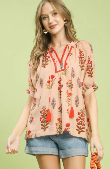 Red Mix Botanical Top