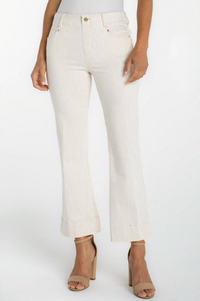 LIVERPOOL Gia Glider Crop Flare - Nautical Stripe