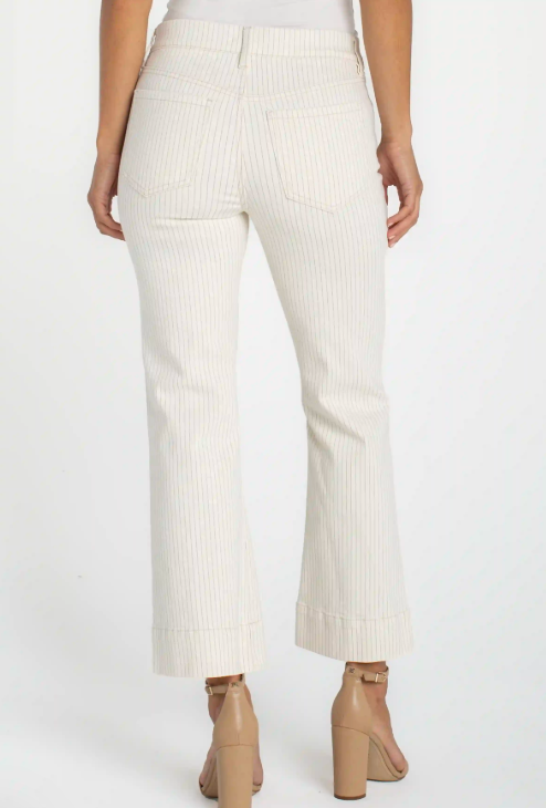 LIVERPOOL Gia Glider Crop Flare - Nautical Stripe