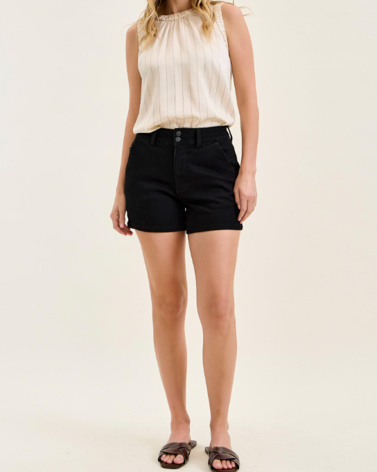 Judy Blue High Waist Trouser Short - Black