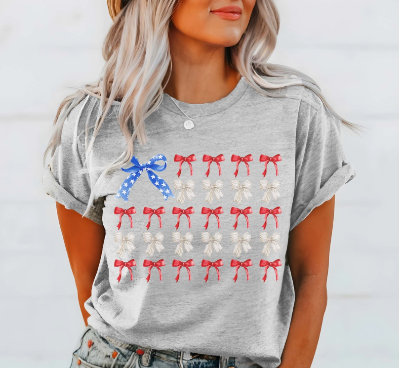 American Flag Bows Tee