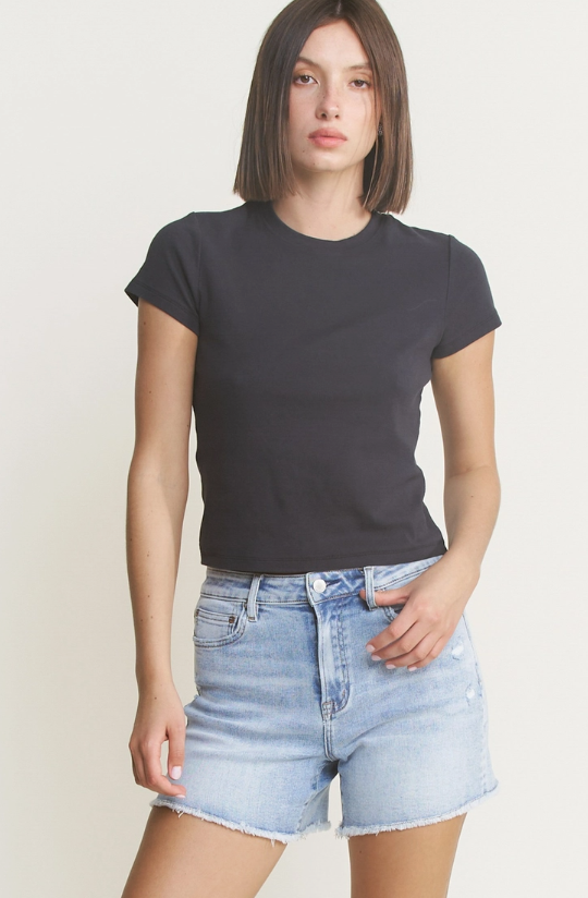 Mica High Rise Frayed Hem Shorts