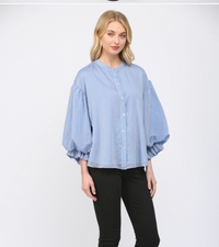 Blue Pinstripe Blouse