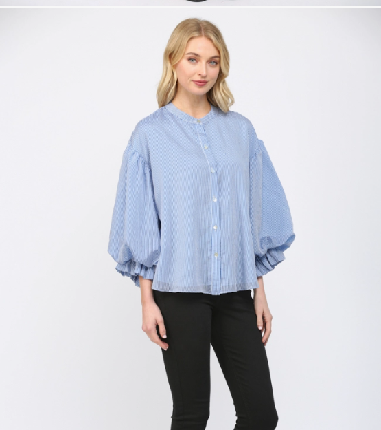 Blue Pinstripe Blouse