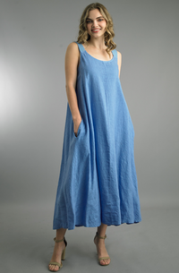 Denim Linen Midi Dress
