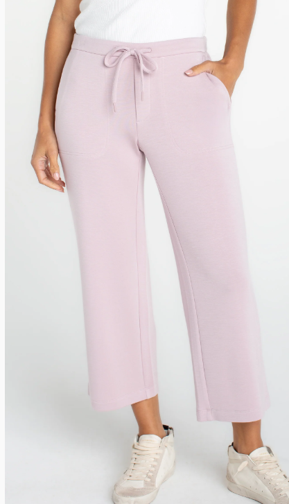 LIVERPOOL Pull On Wide Leg Crop Pant - Lilac Shadow