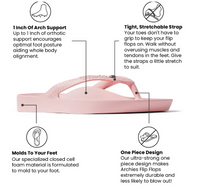 Archie's Arch Support Flip Flops - Crystal Pink