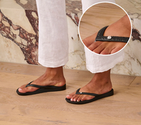 Archie's Arch Support Flip Flops - Crystal Black