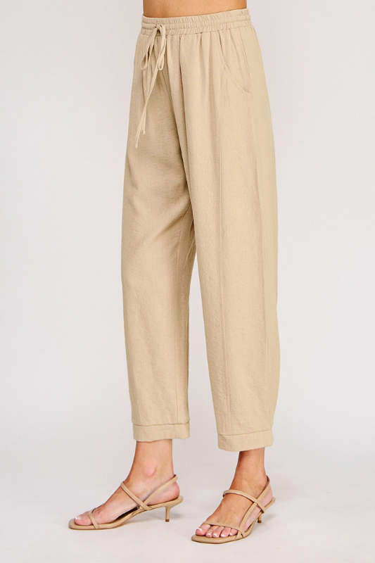 Linen Tapered Pant - Sand