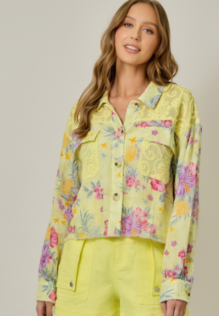 Floral Jacket - Lemon