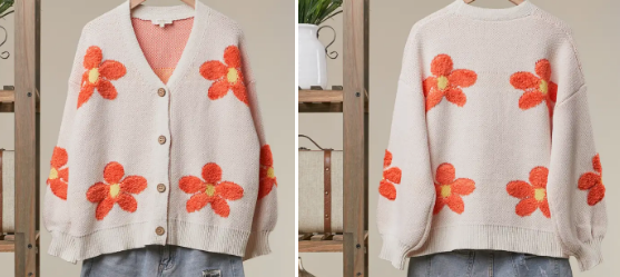 Orange Daisy Cardigan