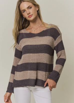 Knitted Sweater Top - Striped