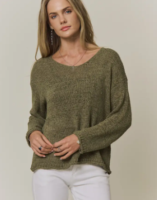Lightweight Sweater Top - Olive