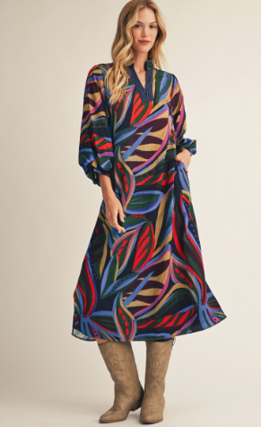 Abstract Maxi Dress
